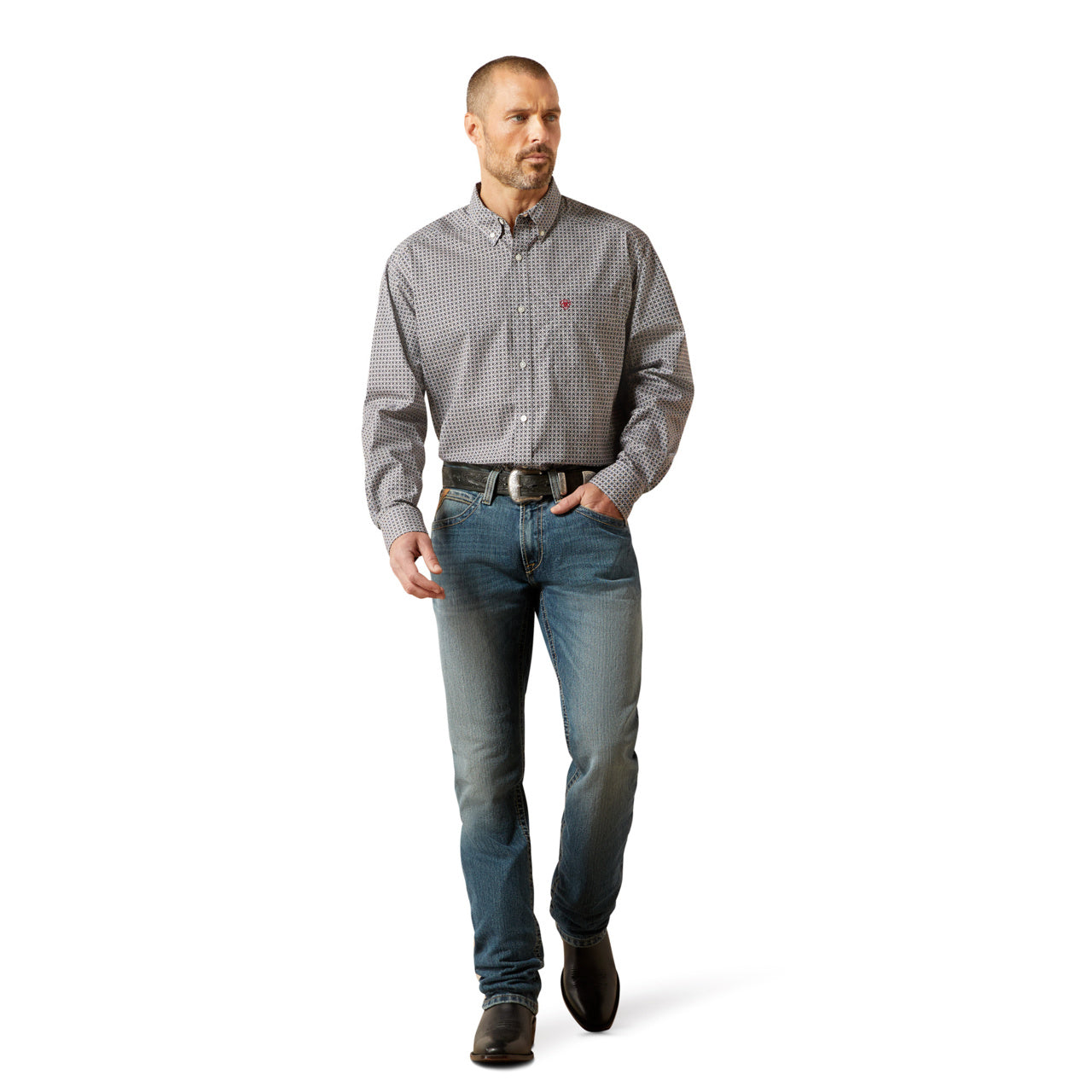 ARIAT MEN’S BLACK CLASSIC FIT TOBIAS LONG SLEEVE SHIRT 10065855