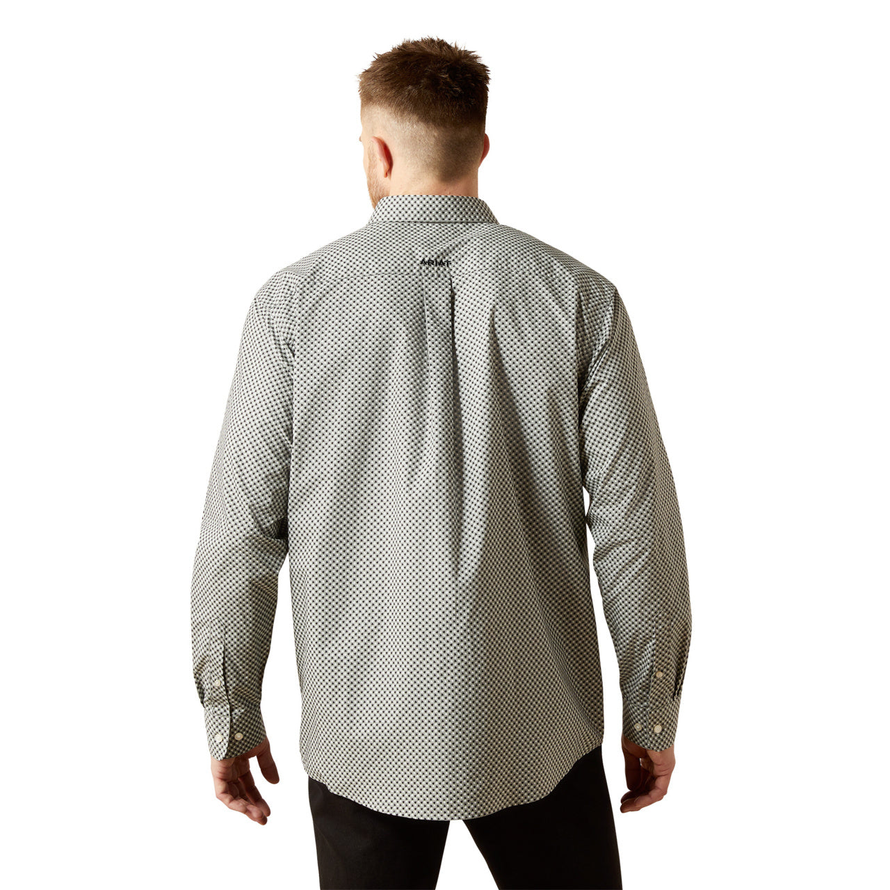 ARIAT MEN’S GREY CLASSIC FIT TRISTAN LONG SLEEVE SHIRT 10065854