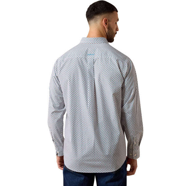 ARIAT MEN'S PEREZ LONG SLEEVE SHIRT WHITE GEOMETRIC PRINT 10079422