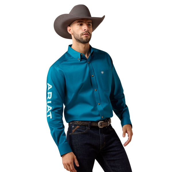 ARIAT MEN'S TEAM LOGO TWILL LONG SLEEVE SHIRT 10079357