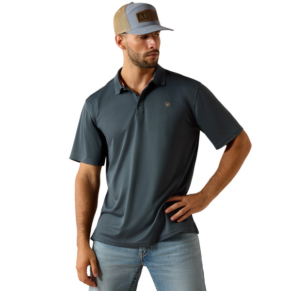 ARIAT MEN'S TEK DARK SLATE POLO 10071396