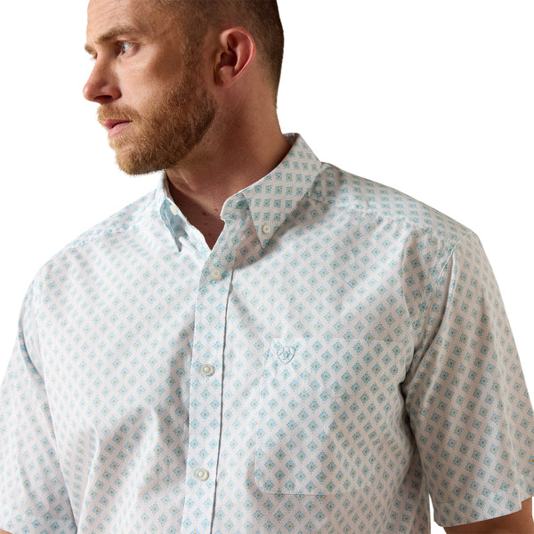 ARIAT PACKERT CLASSIC WHITE PRINT MENS SHIRT  10071728