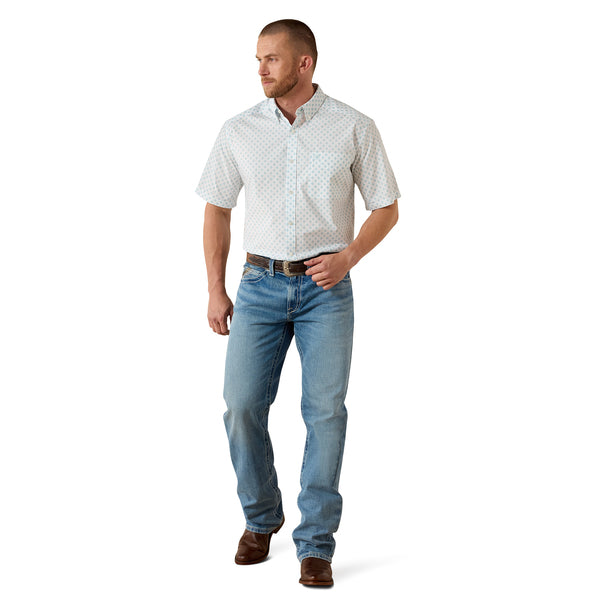 ARIAT PACKERT CLASSIC WHITE PRINT MENS SHIRT  10071728