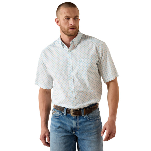 ARIAT PACKERT CLASSIC WHITE PRINT MENS SHIRT  10071728