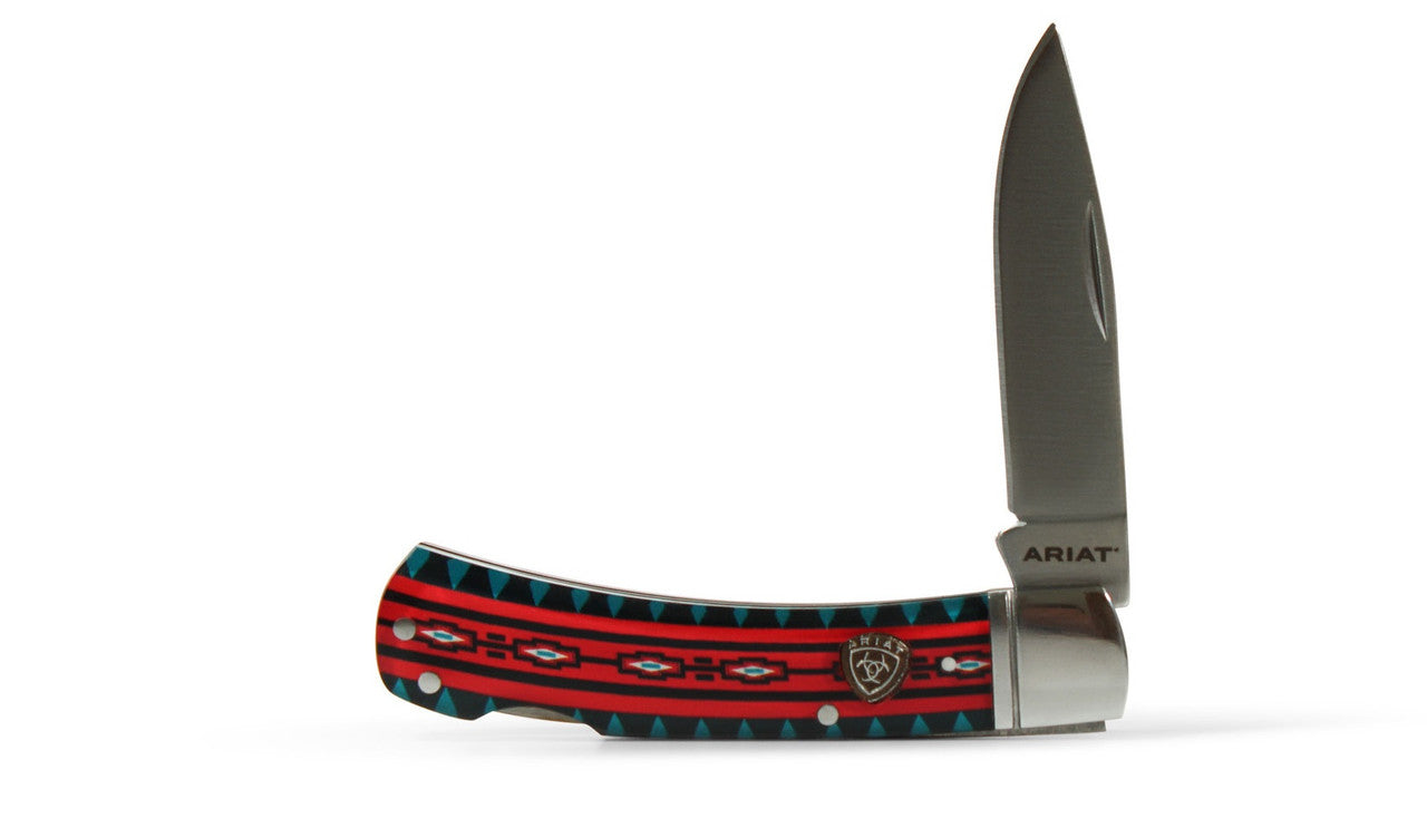 ARIAT RED SOUTHWEST PATTERN 3"  KNIVES - A710011397