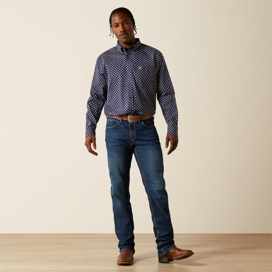 ARIAT STONE CLASSIC DARK BLUE PRINT - MENS SHIRT - 10062241