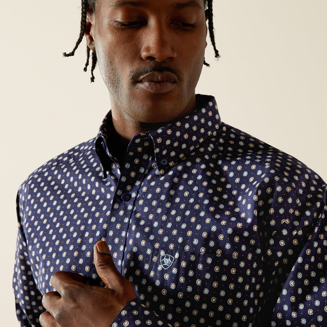 ARIAT STONE CLASSIC DARK BLUE PRINT - MENS SHIRT - 10062241