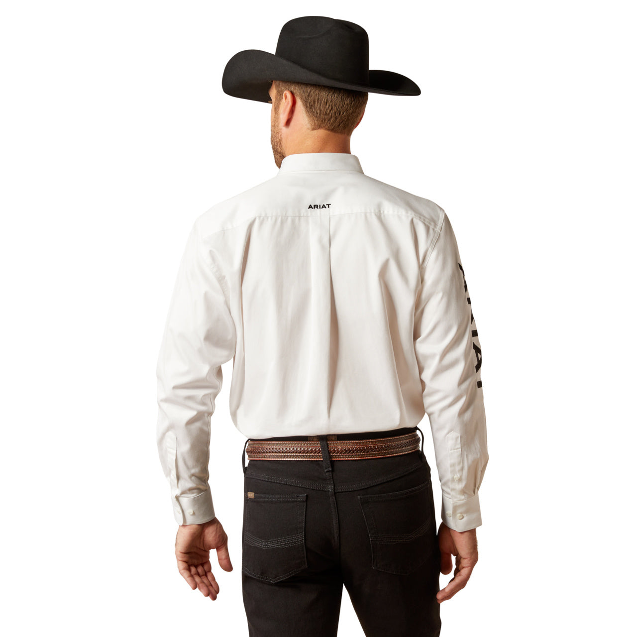 ARIAT TEAM LOGO TWILL WHITE BLACK - MENS SHIRT - 10046825