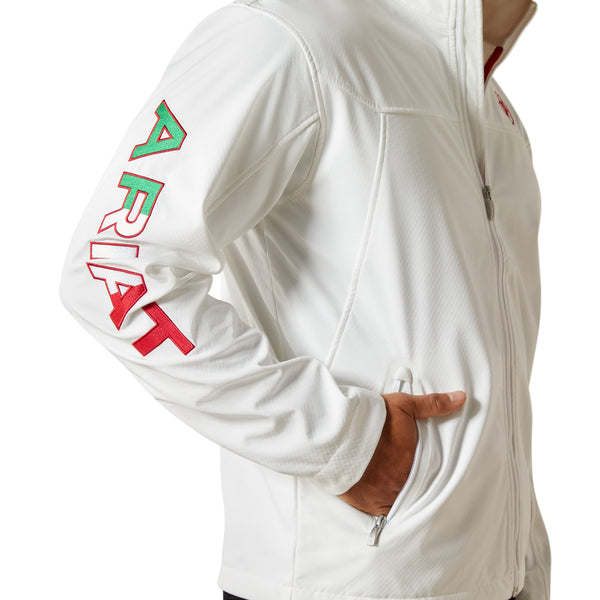 ARIAT TEAM SOFTSHELL WHITE MEXICO - MENS JACKET - 10043549