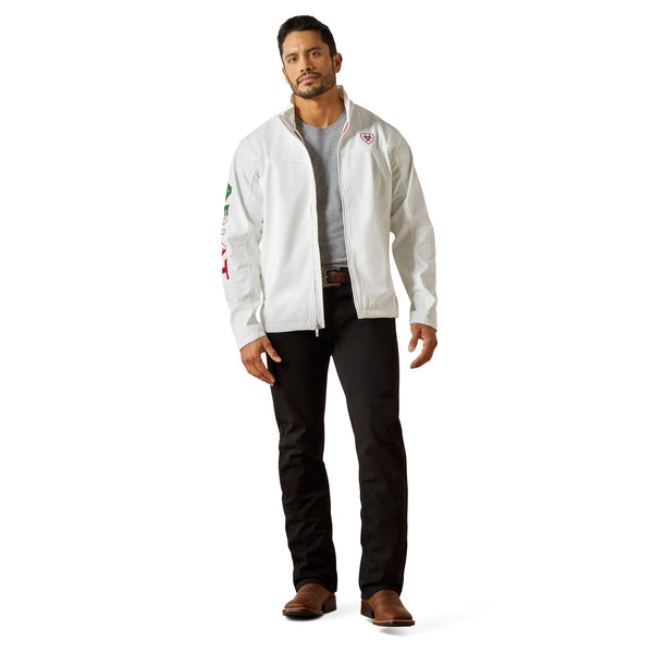 ARIAT TEAM SOFTSHELL WHITE MEXICO - MENS JACKET - 10043549