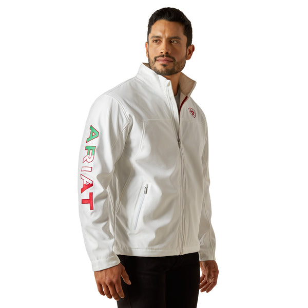 ARIAT TEAM SOFTSHELL WHITE MEXICO - MENS JACKET - 10043549