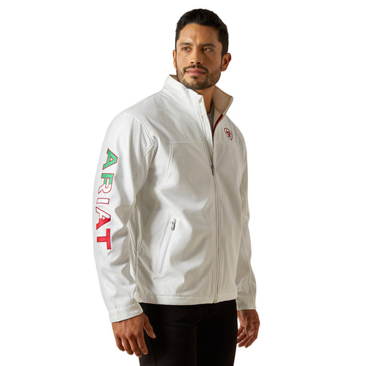ARIAT TEAM SOFTSHELL WHITE MEXICO - MENS JACKET - 10043549