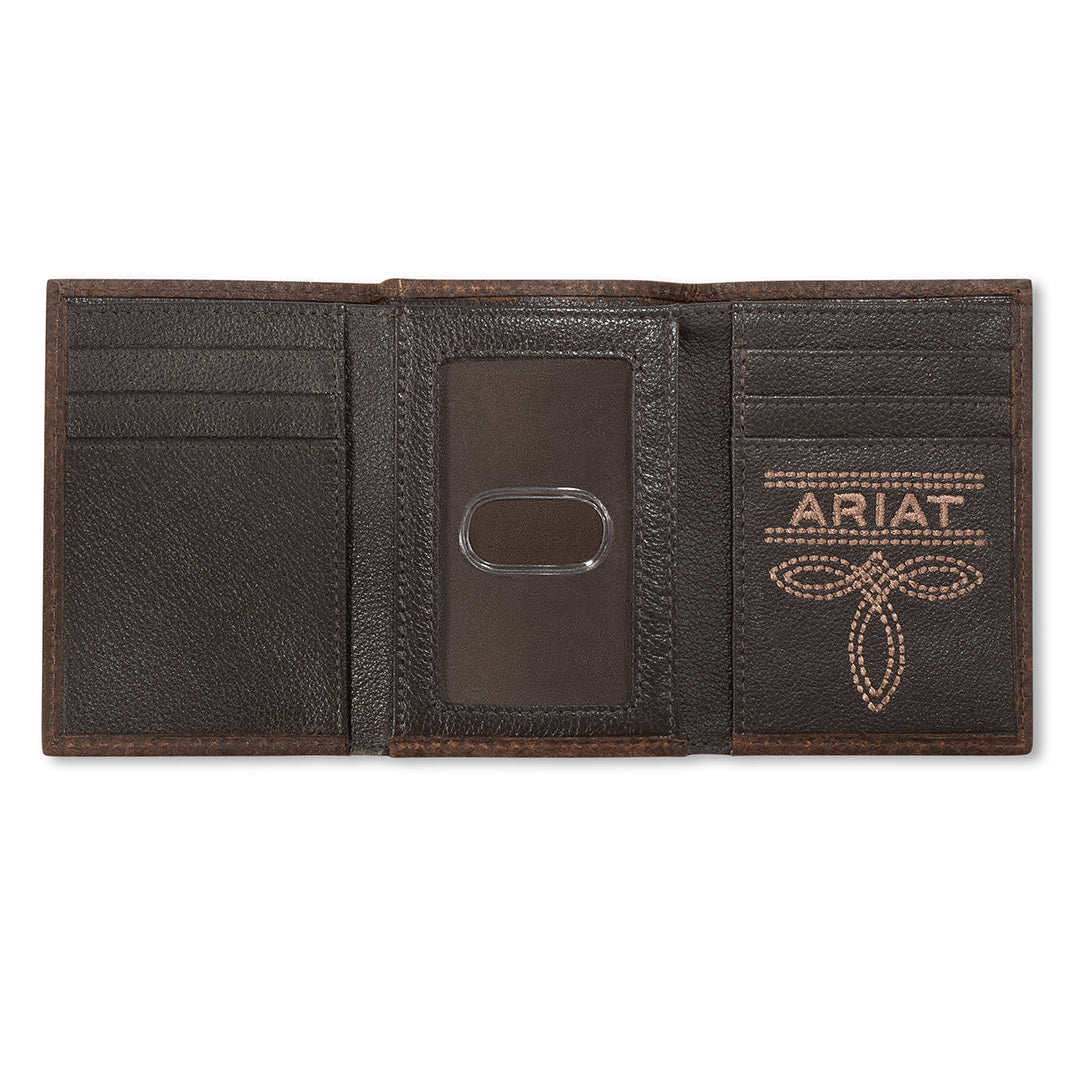 Ariat Trifold Bug Stitch Brown Wallet A3563402