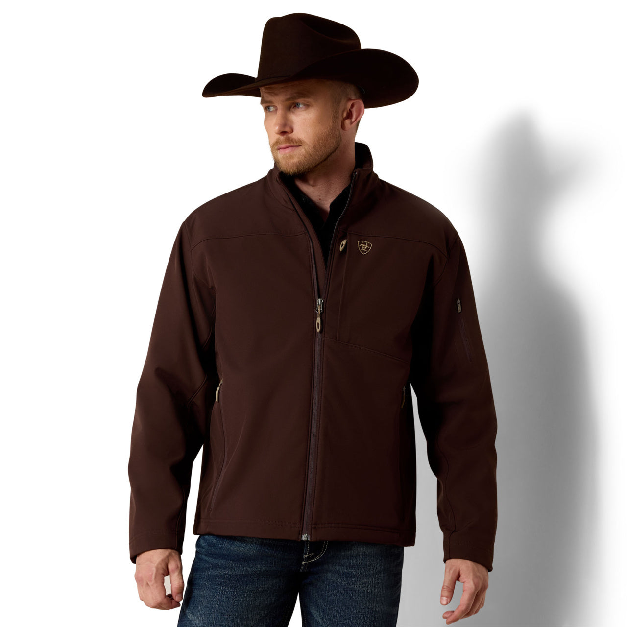 ARIAT VERNON SOFTSHELL BROWN ESPRESS MENS JACKET 10023330