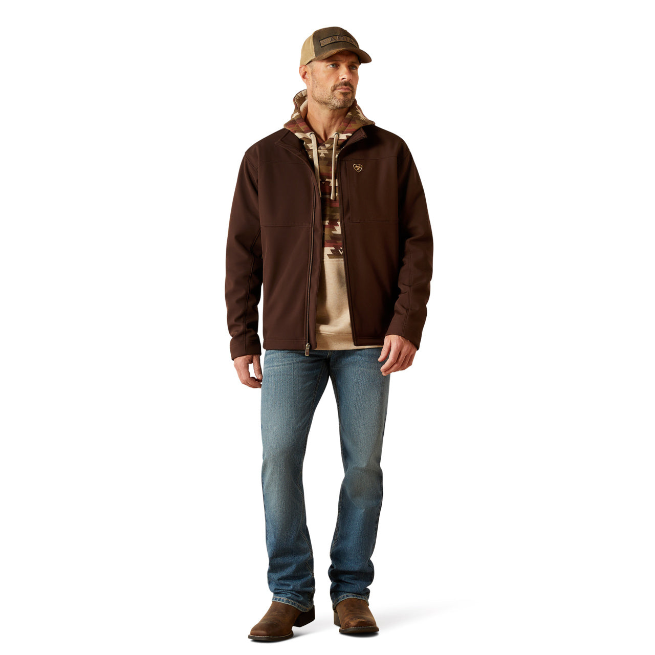 ARIAT VERNON SOFTSHELL COFFE BEAN - MENS JACKET - 10062597