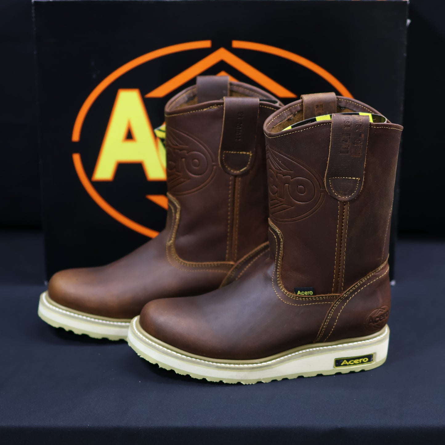 ACERO WORK BOOTS Oiled Honey Whit Rhino Sole AWB201082