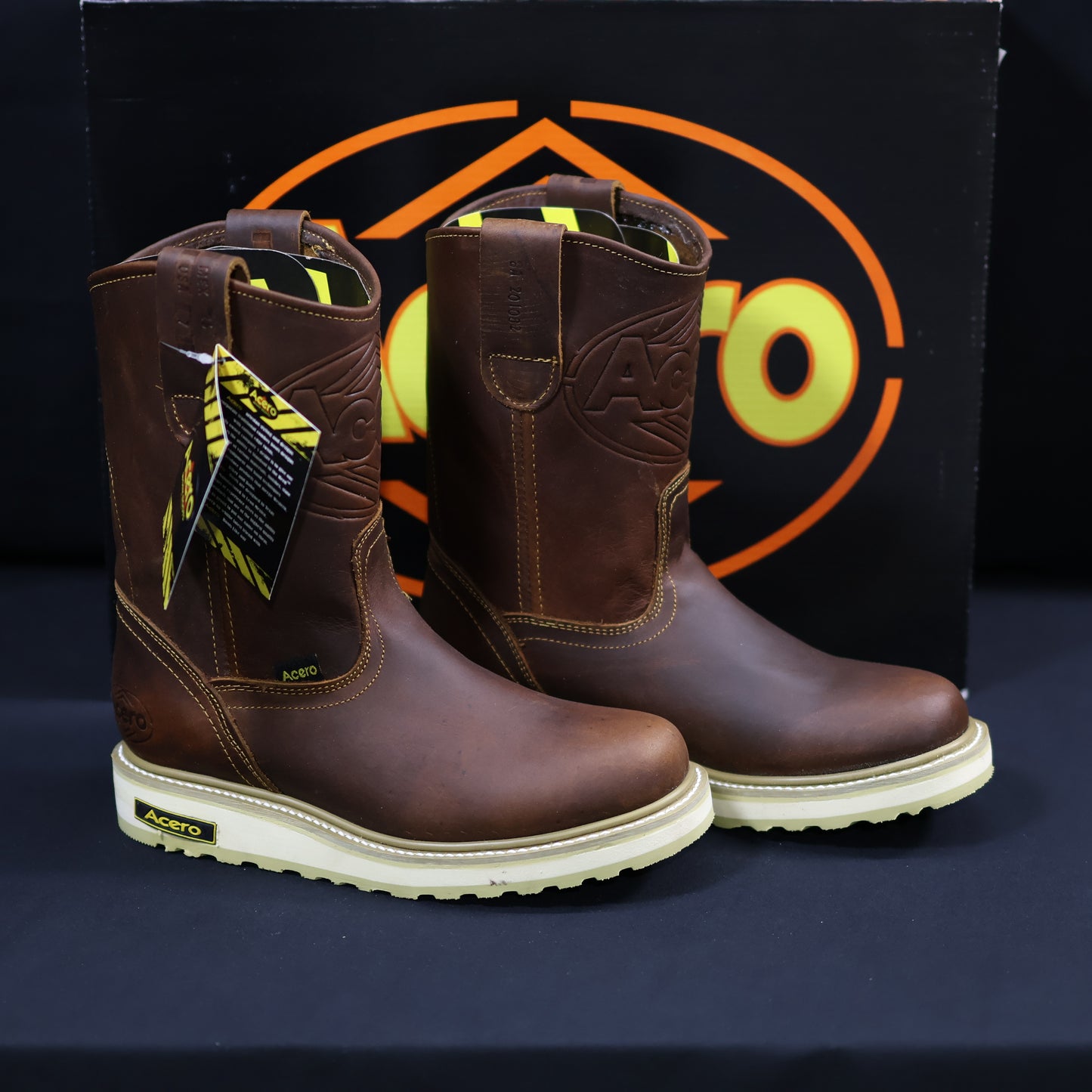 ACERO WORK BOOTS Oiled Honey Whit Rhino Sole AWB201082