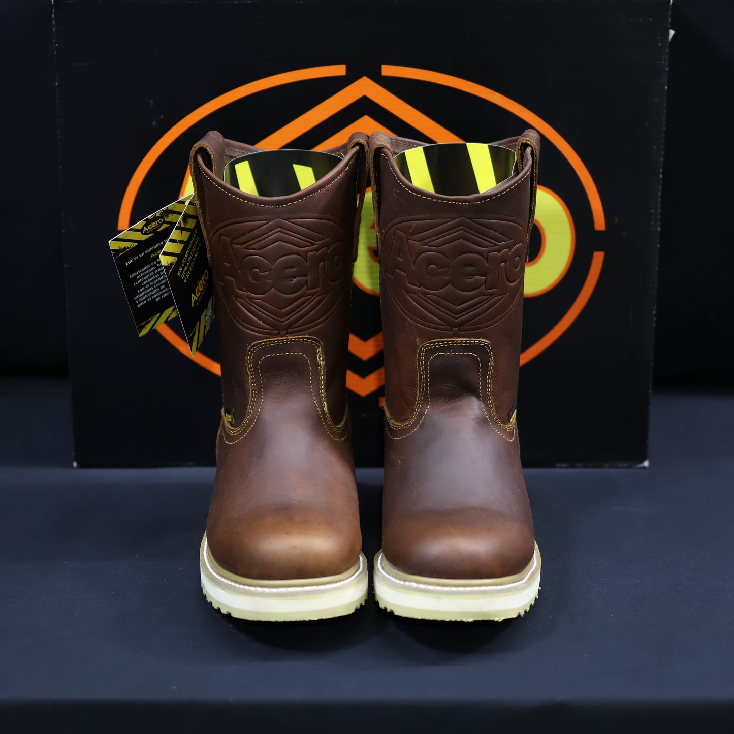 ACERO WORK BOOTS Oiled Honey Whit Rhino Sole AWB201082