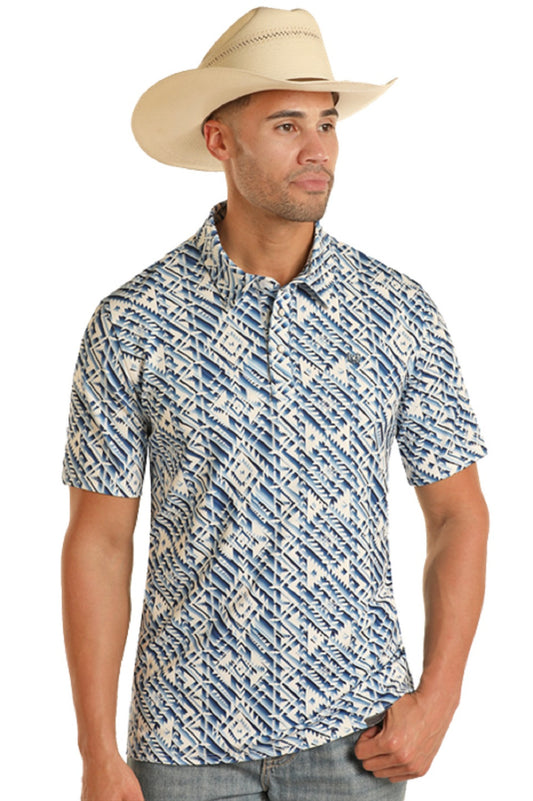 Panhandle Men's Denim Polo Blue TM51T03526