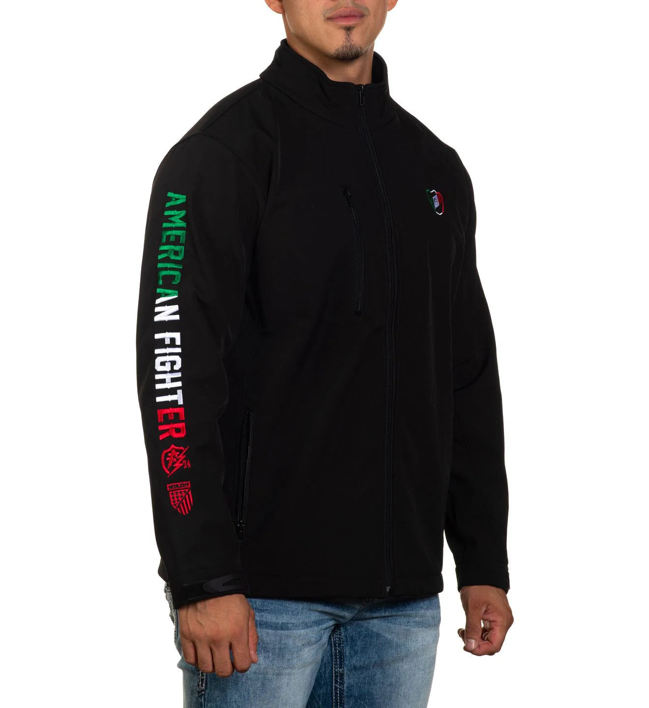 American Fighter Men's Mayland Mexico USA Flag Embroidered Softshell Jacket FM14908