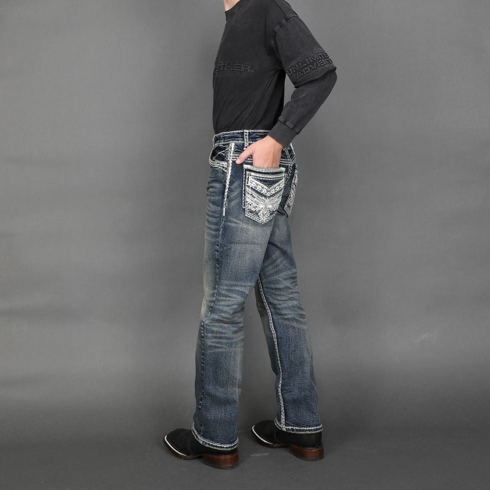 Answer Me Boys’ AM2332-K Modern Bootcut Jeans – Blue (Youth)
