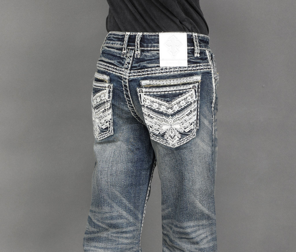 Answer Me Boys’ AM2332-K Modern Bootcut Jeans – Blue (Youth)