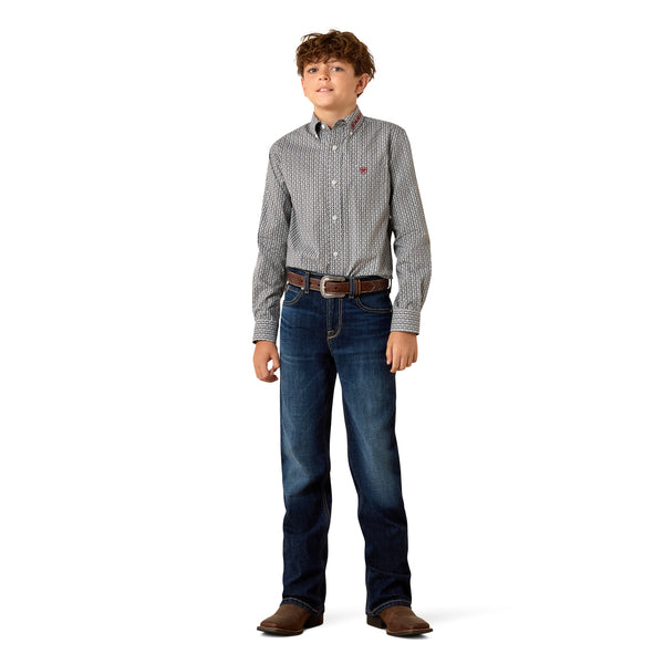 Ariat 10071689 Youth Team Ward Long Sleeve Shirt Black