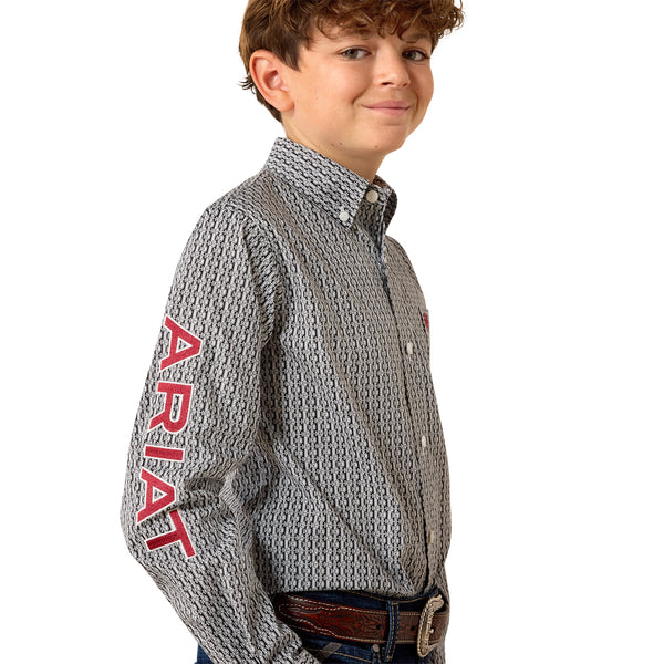 Ariat 10071689 Youth Team Ward Long Sleeve Shirt Black