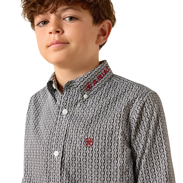 Ariat 10071689 Youth Team Ward Long Sleeve Shirt Black