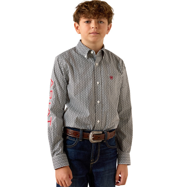 Ariat 10071689 Youth Team Ward Long Sleeve Shirt Black