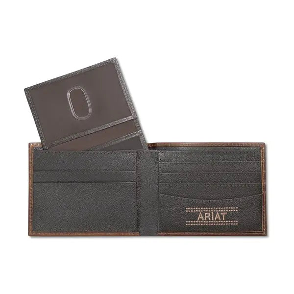 Ariat A3566502 Mens Bifold Pass Case Wallet Brown