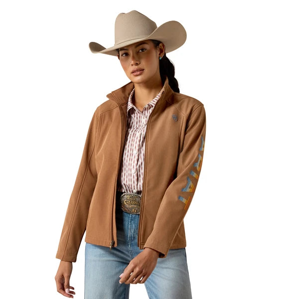 Ariat Women's Logo Softshell Jacket Dachshun Heather Beige 10079891