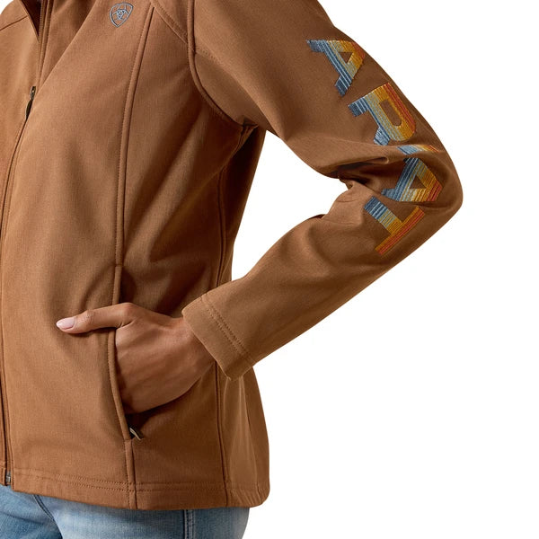 Ariat Women's Logo Softshell Jacket Dachshun Heather Beige 10079891