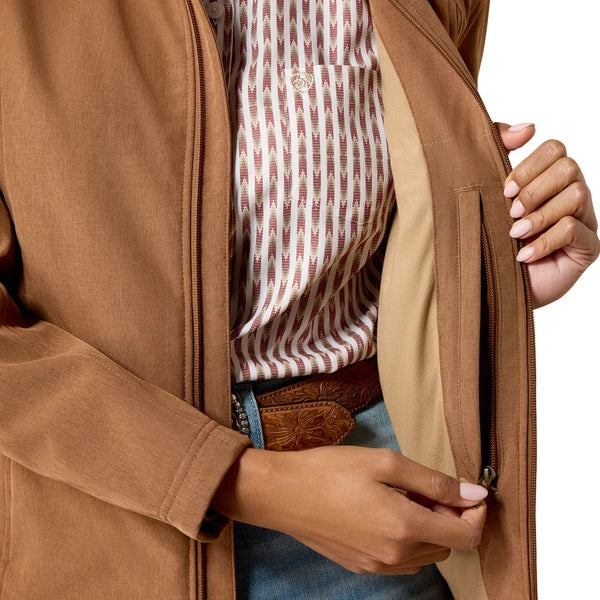 Ariat Women's Logo Softshell Jacket Dachshun Heather Beige 10079891