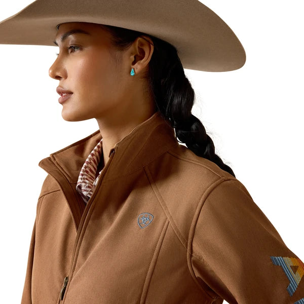 Ariat Women's Logo Softshell Jacket Dachshun Heather Beige 10079891