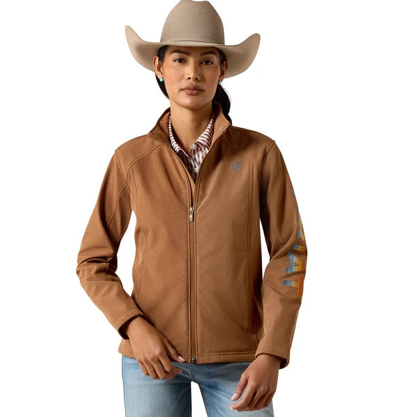 Ariat Women's Logo Softshell Jacket Dachshun Heather Beige 10079891