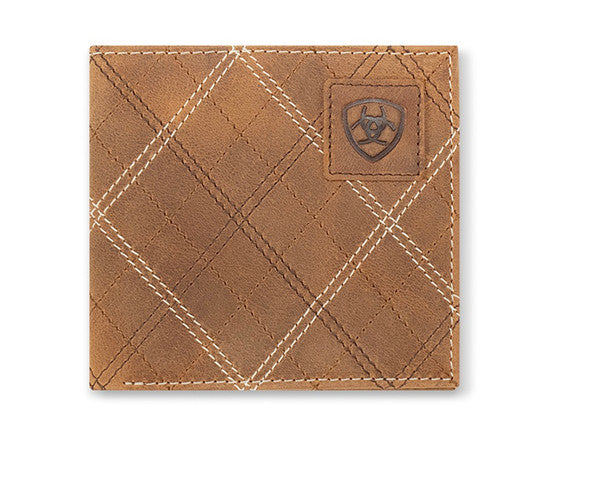 Ariat Large Bifold Cross Stitch Patch Medium Brown A3563144