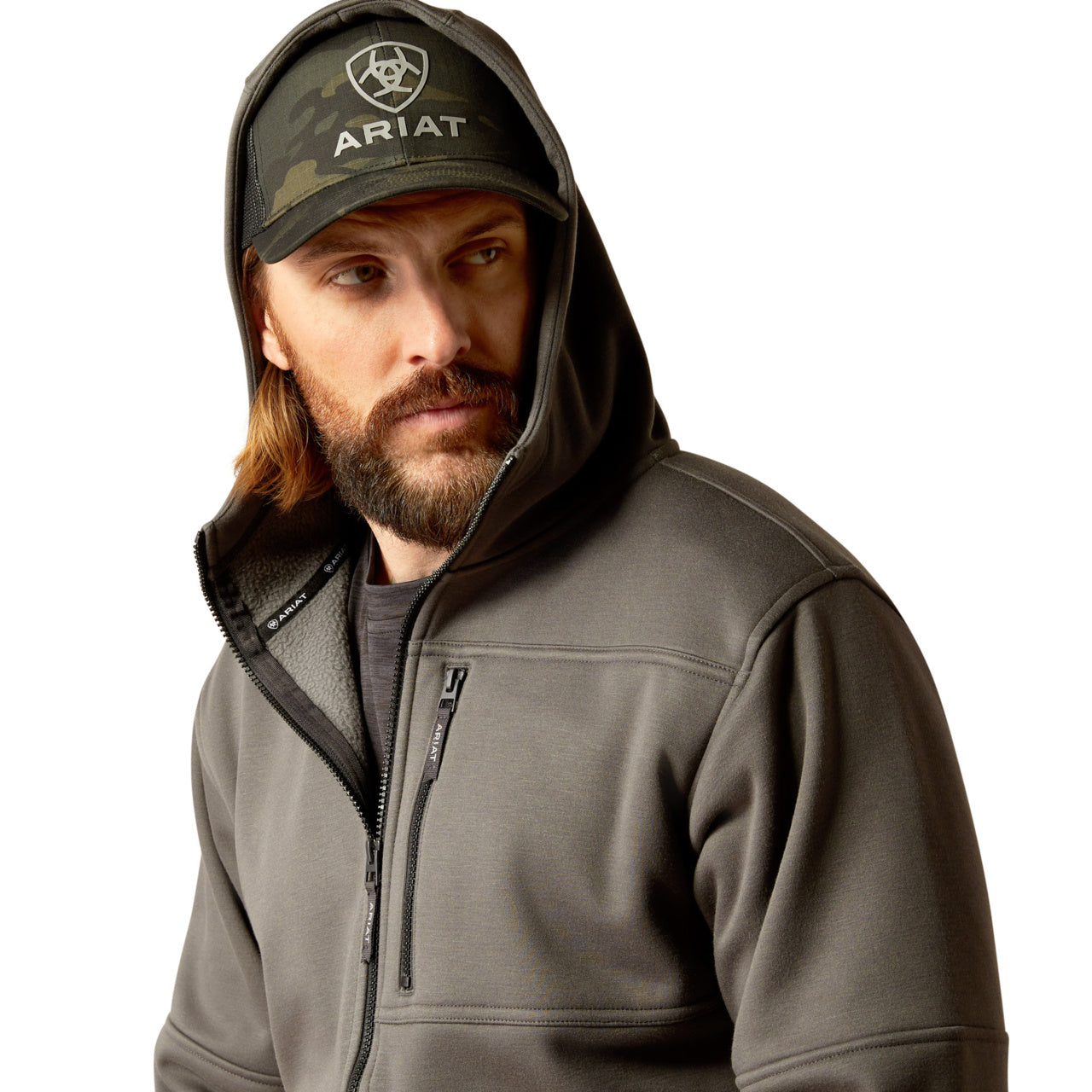 Ariat Logo Tek Fleece 2.0 Full Zip Hood 10051993
