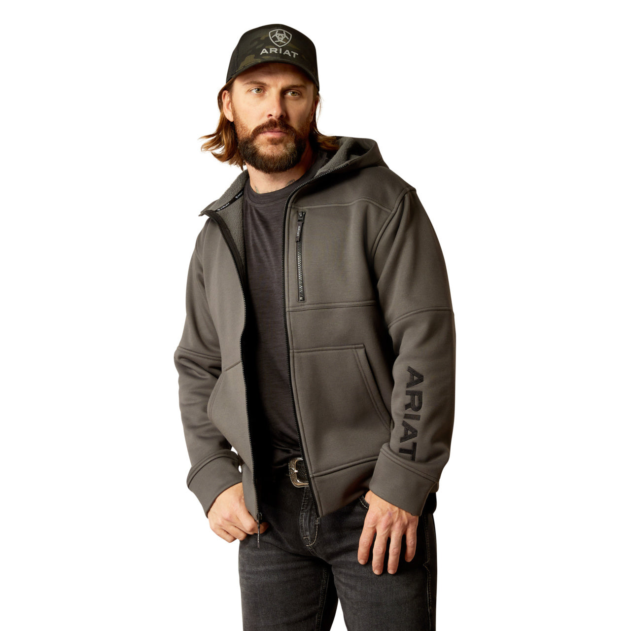 Ariat Logo Tek Fleece 2.0 Full Zip Hood 10051993