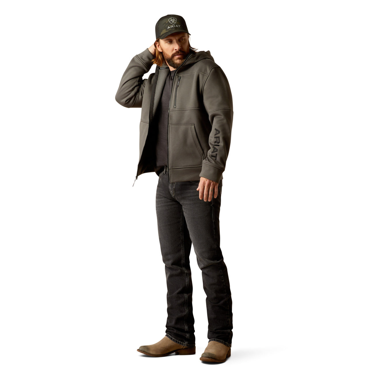 Ariat Logo Tek Fleece 2.0 Full Zip Hood 10051993