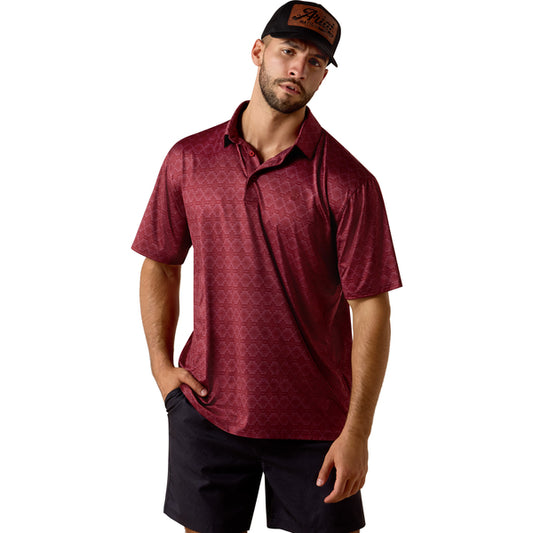 Ariat Men's All Over Print Heathered Polo 10073584