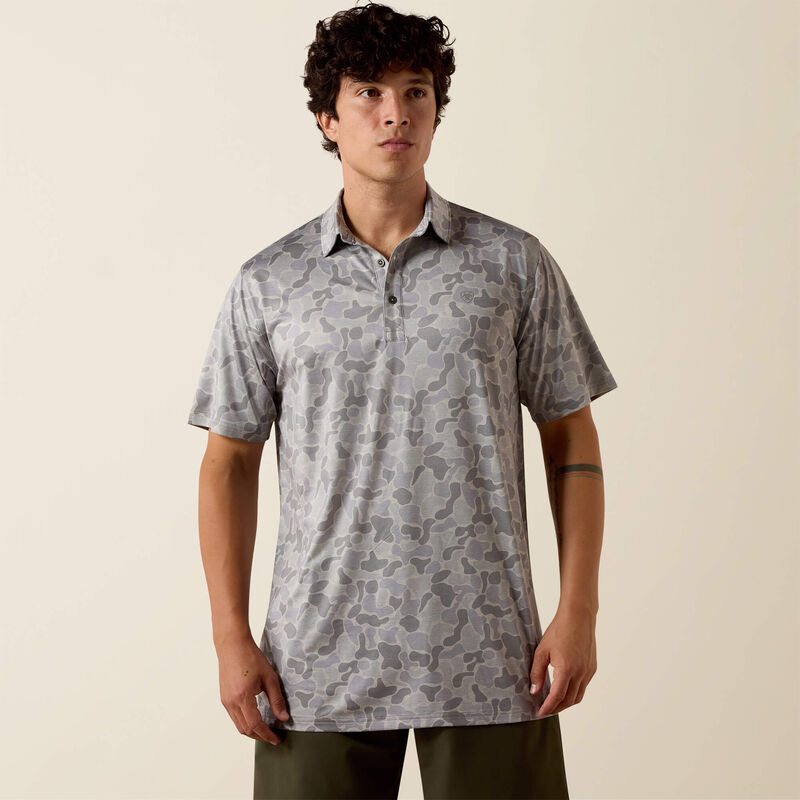 Ariat Men's AriatTEK All Over Print Heathered Polo 10073436