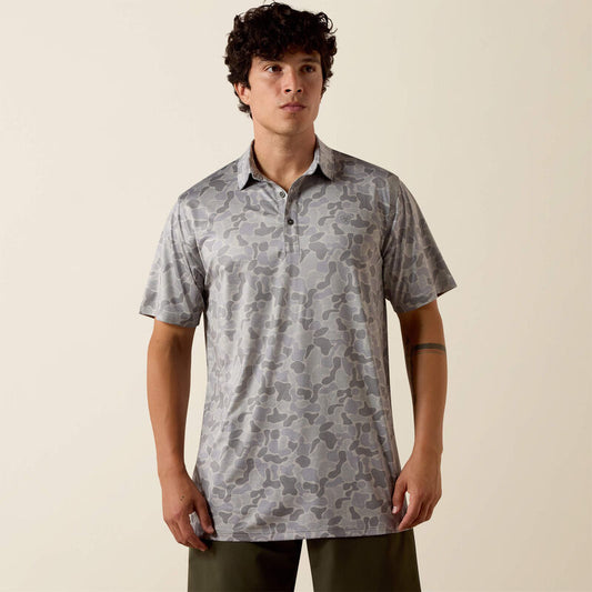 Ariat Men's AriatTEK All Over Print Heathered Polo 10073436