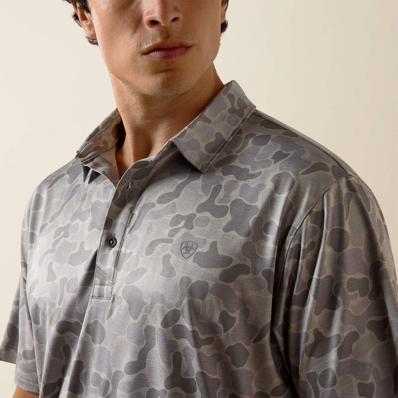 Ariat Men's AriatTEK All Over Print Heathered Polo 10073436