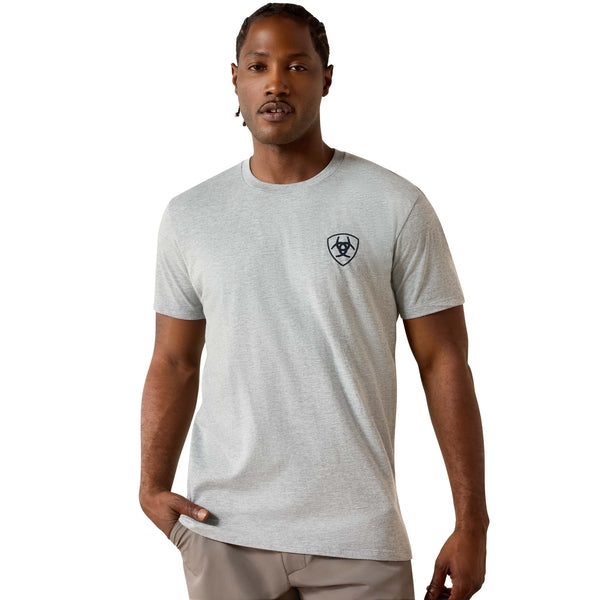Ariat Men's Banner Badge SS Grey Heather Tee 10073956