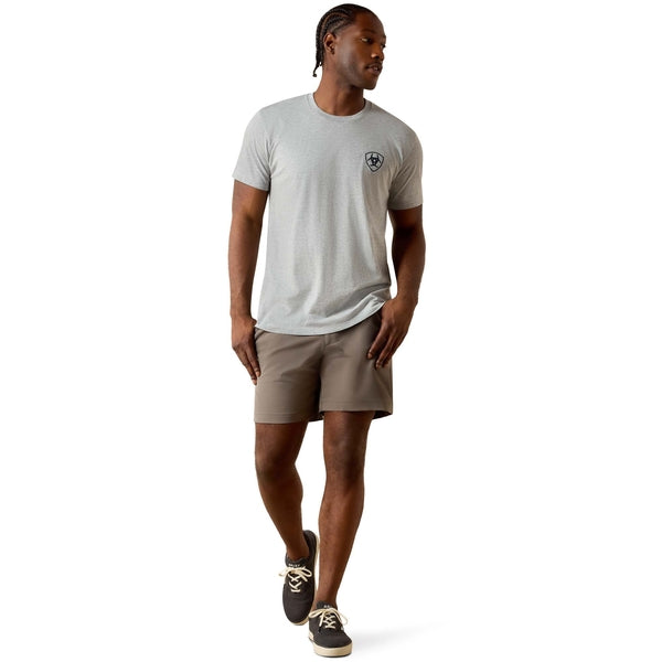 Ariat Men's Banner Badge SS Grey Heather Tee 10073956