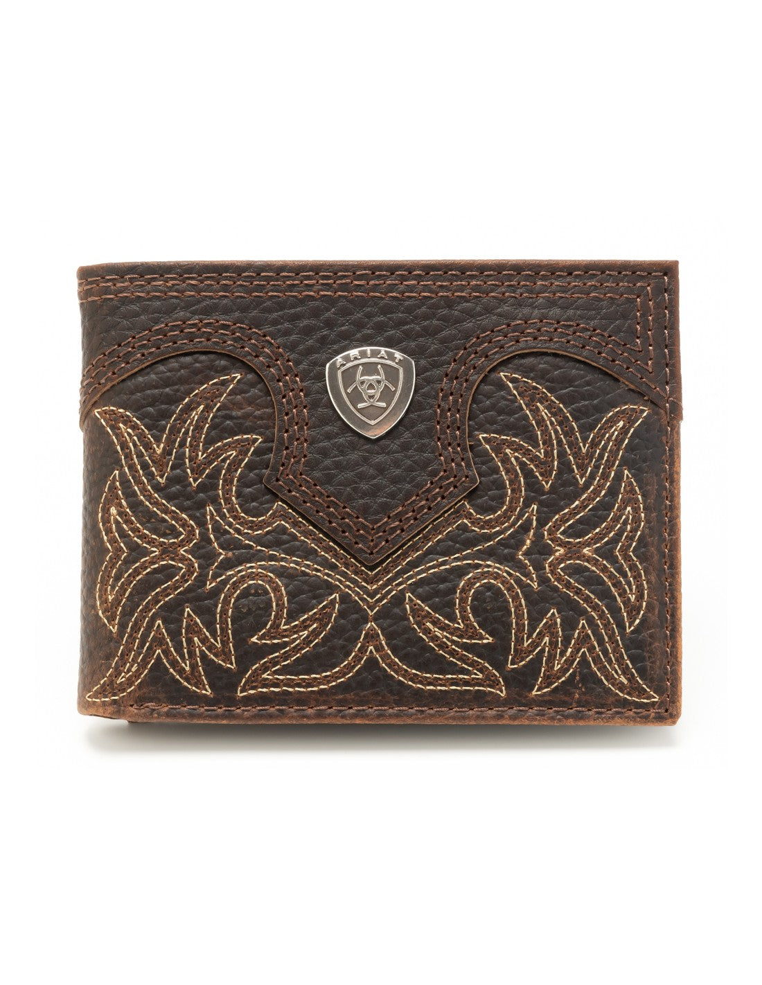 Ariat Men's Bifold Boot Stitch Leather Wallet-A3567902