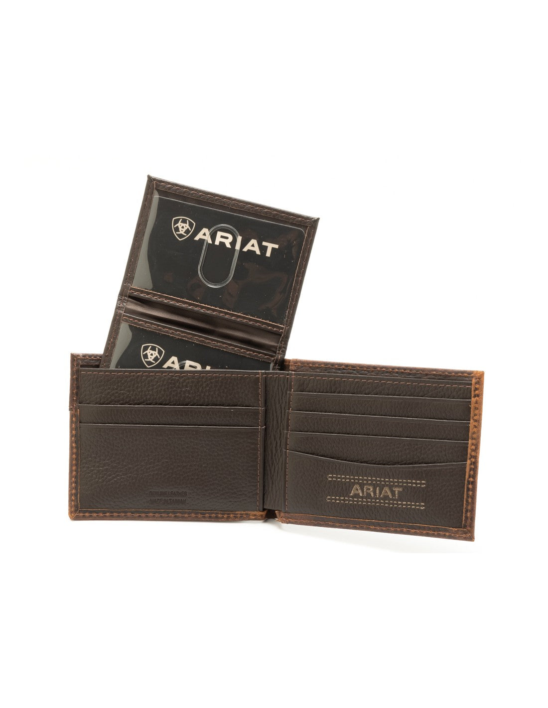 Ariat Men's Bifold Boot Stitch Leather Wallet-A3567902