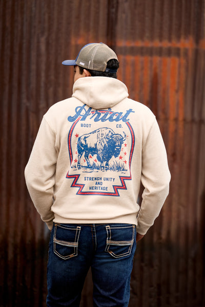 Ariat Men's Bison Archer Oatmeal Hoodie 10079249