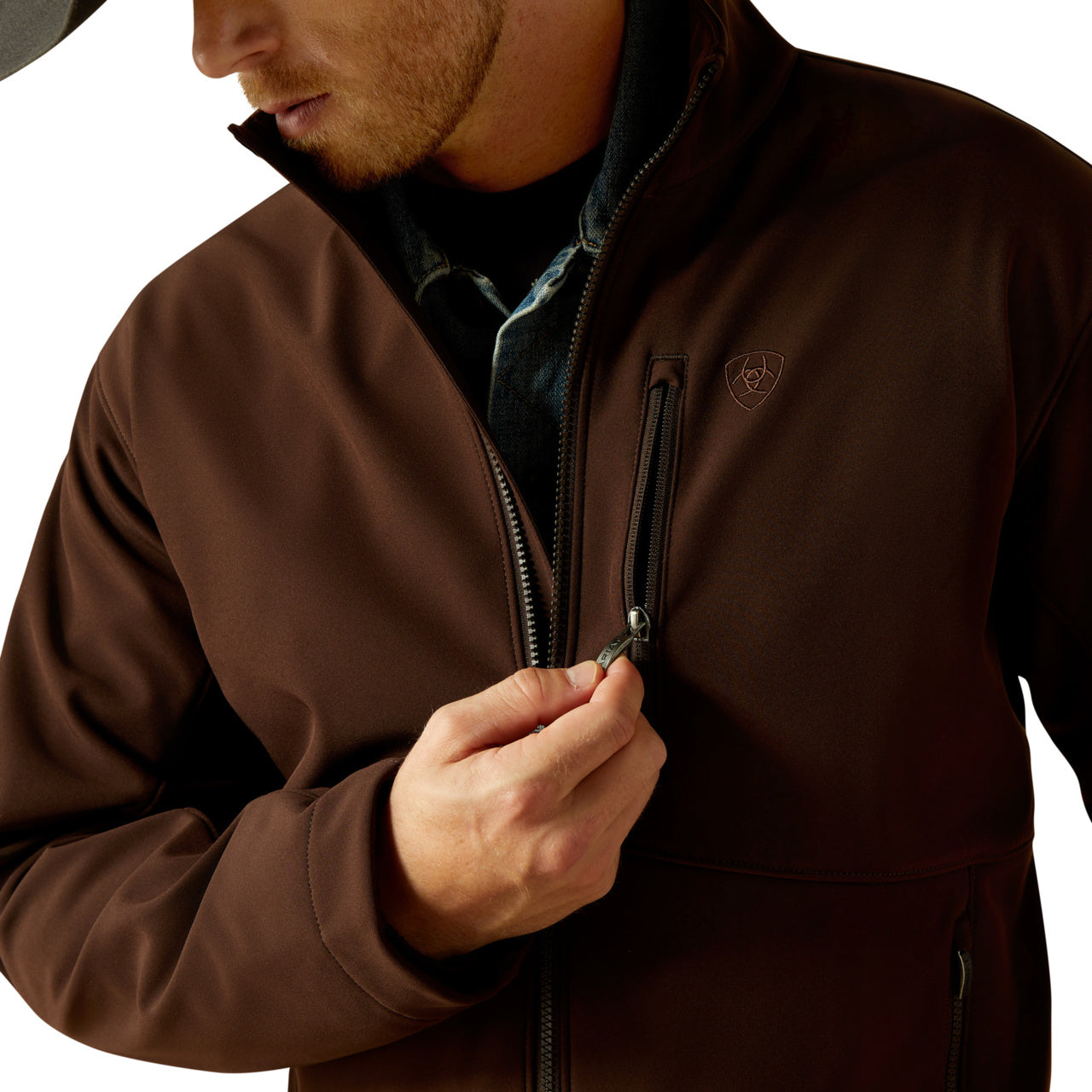 Ariat Men's Brown Logo Concealed Carry Softshell Jacket 10062585